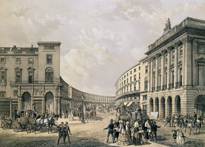 Der Quadrant, Regent Street, veröffentlicht 1852 (Lithographie) von Edmund Walker